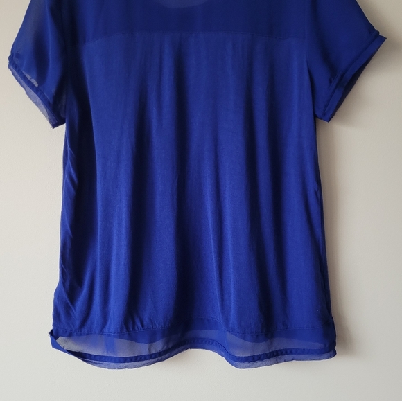 H&M Blue Scoop Neck Layered Blouse Size S - Picture 4 of 9